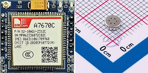 4G GSM module (left) and MIC (right)