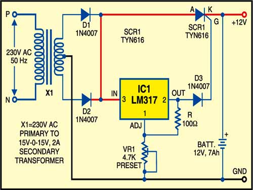 Battery charger circuit with cut-off