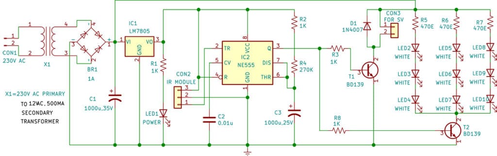 Automatic Wash Basin Tap Circuit
