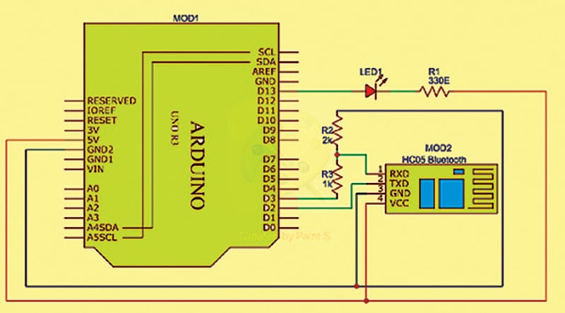Arduino and HC-05 Bluetooth Module Connections