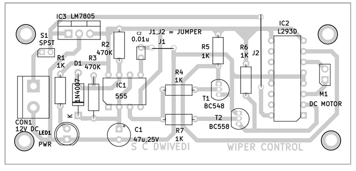 PCB of Wiper Control Device