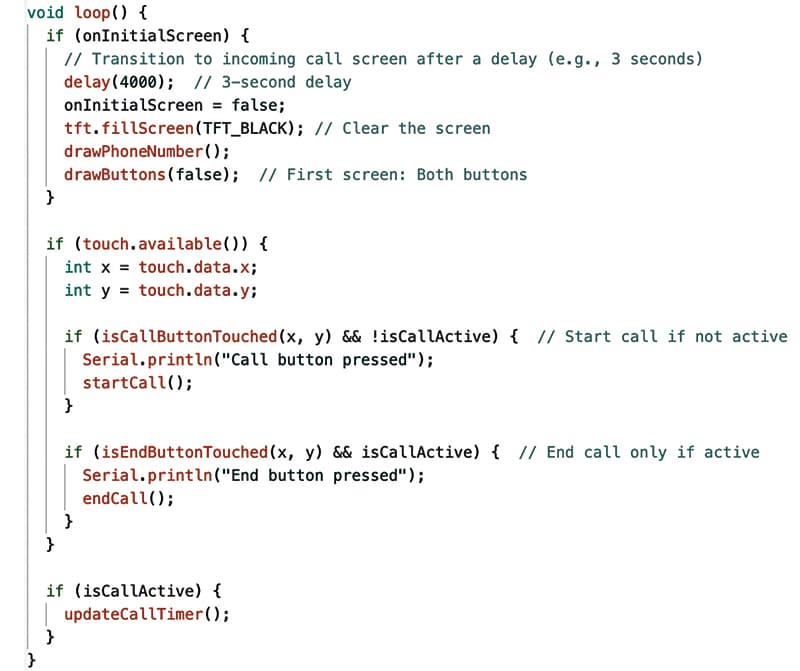 initial idle screen code