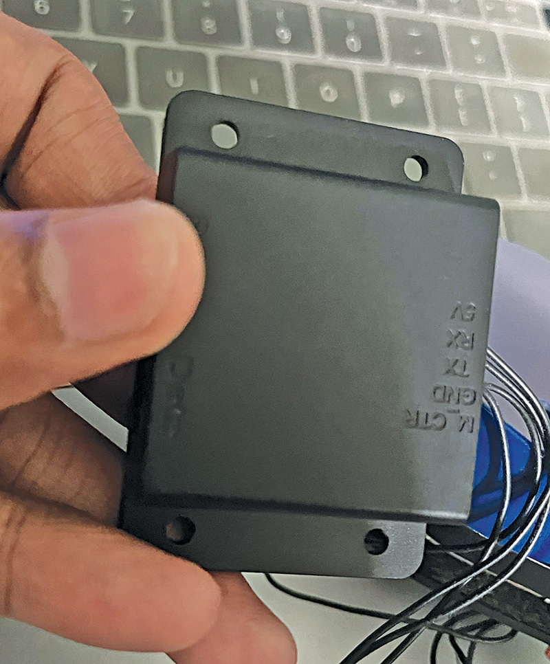 Lidar pin USB connector module marked with pin numbers
