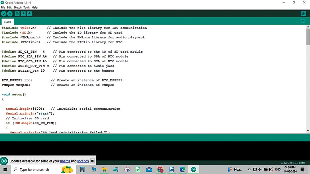 Arduino Code for School Automation System