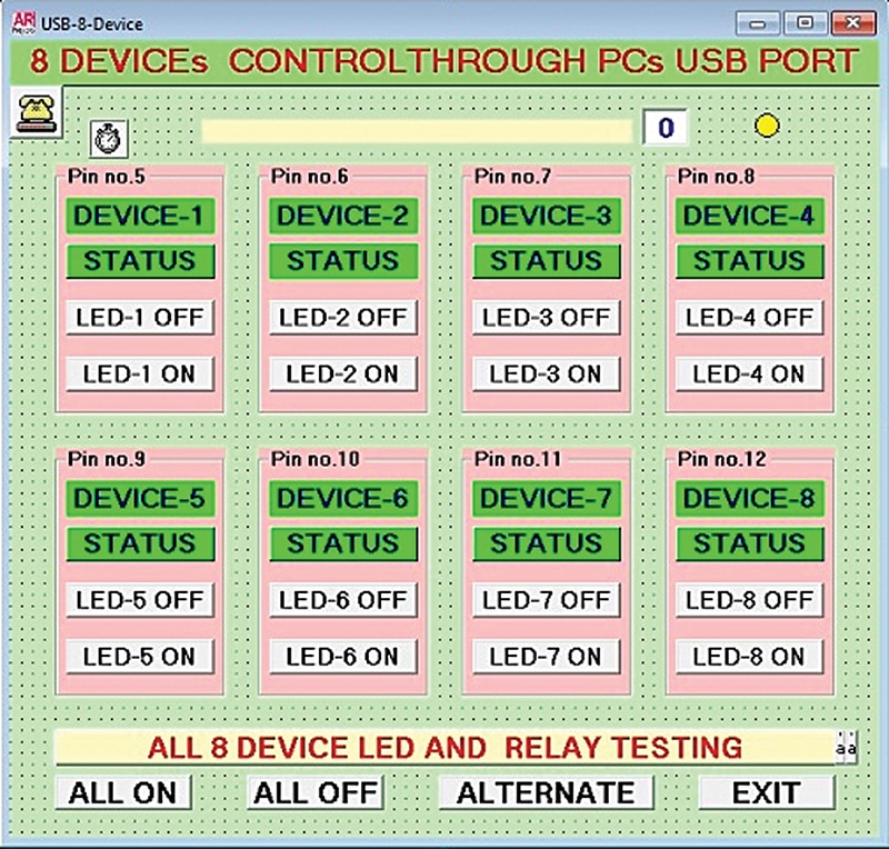 Visual Basic GUI for appliance control
