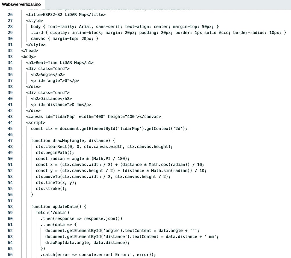 IoT Lidar Radar Code